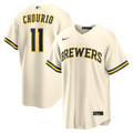 Milwaukee Brewers Nike Cream Replica MLB baseball jersey