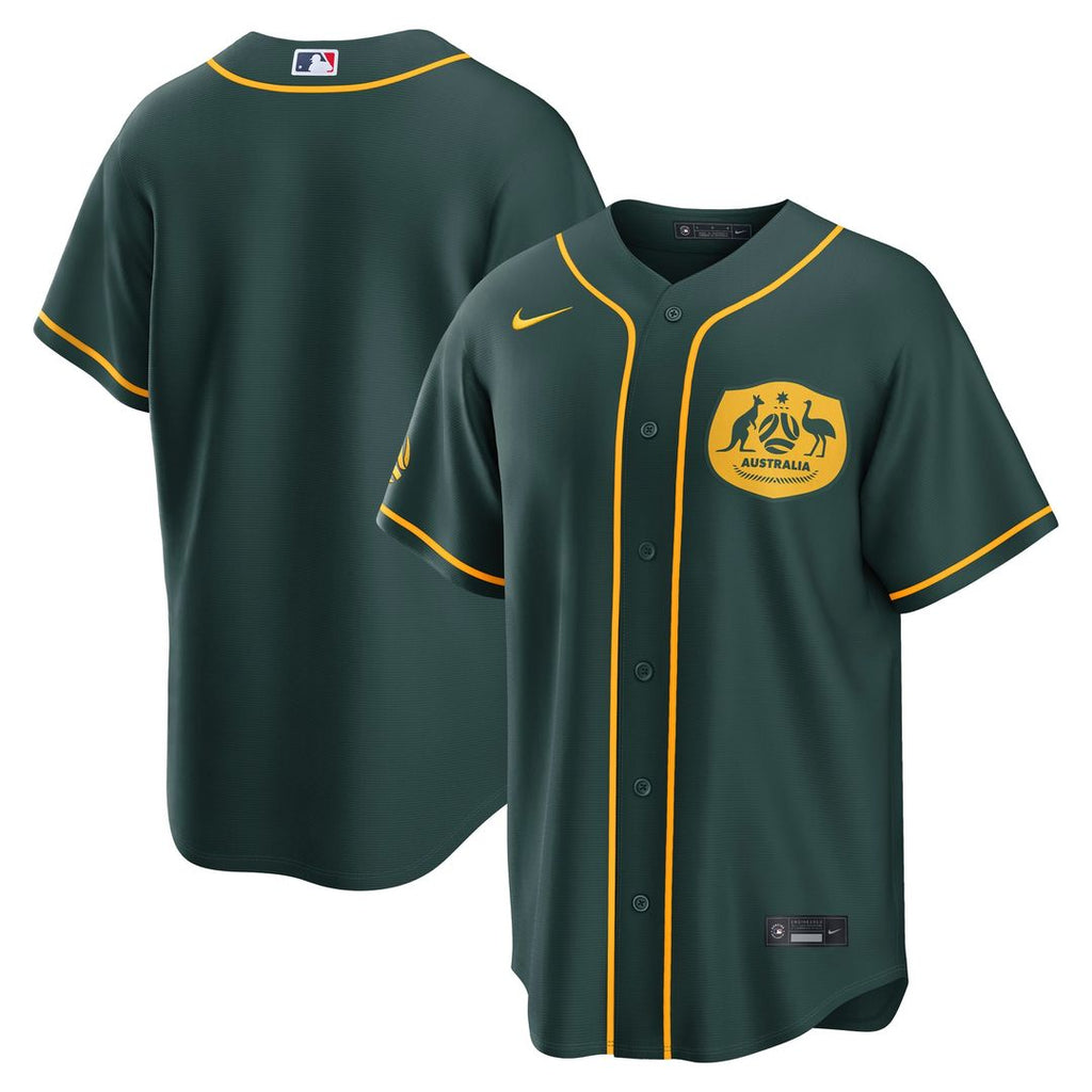Australia National Team Nike Green Replica MLB baseball jersey