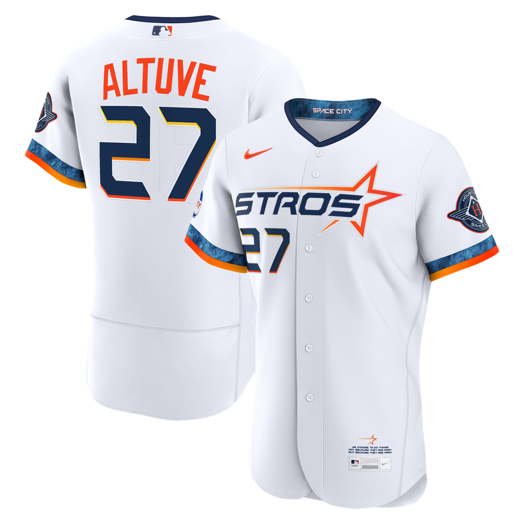 Houston Astros Nike White Authentic MLB baseball jersey