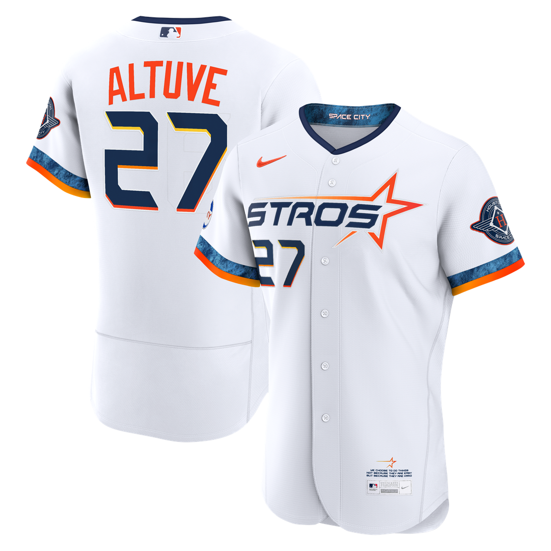 Houston Astros Nike White Authentic MLB baseball jersey
