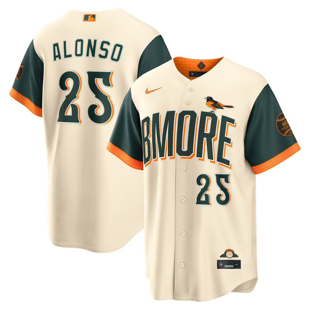 Baltimore Orioles Nike Cream MLB baseball jersey