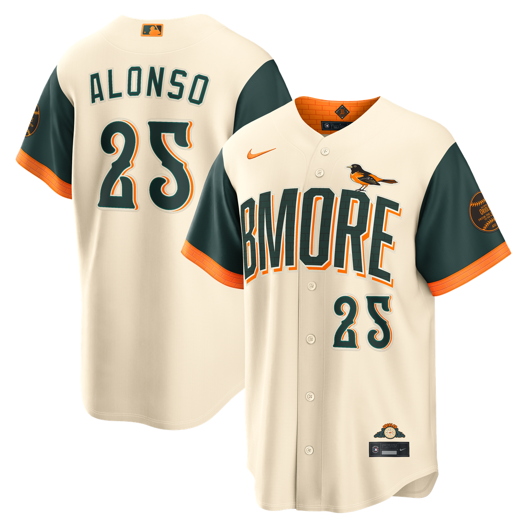 Baltimore Orioles Nike Cream MLB baseball jersey