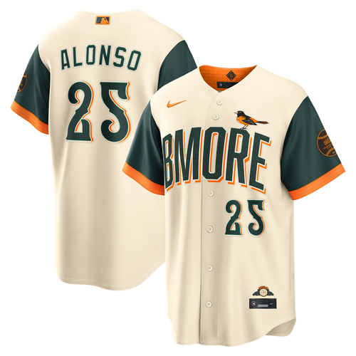 Baltimore Orioles Nike Cream MLB baseball jersey