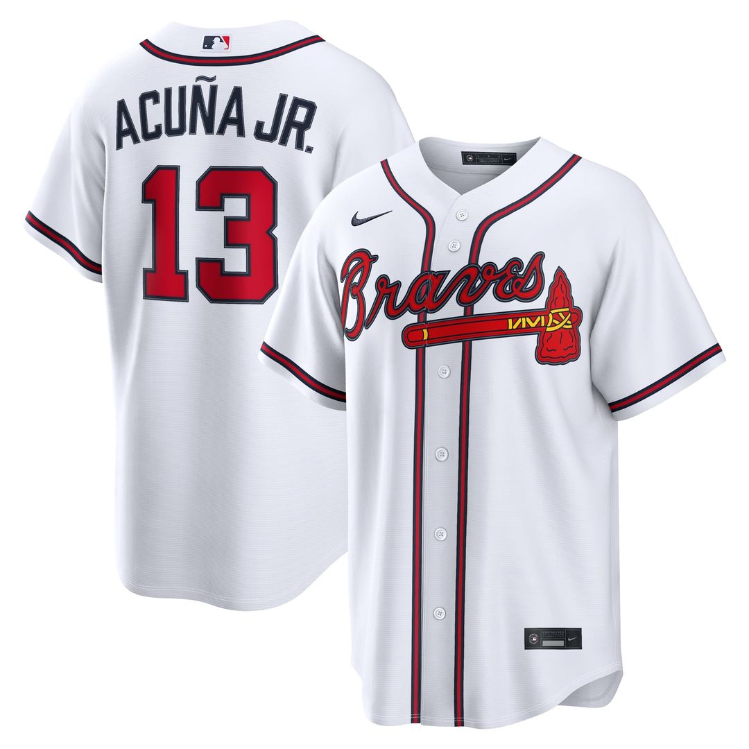 Atlanta Braves Nike White Replica MLB baseball jersey