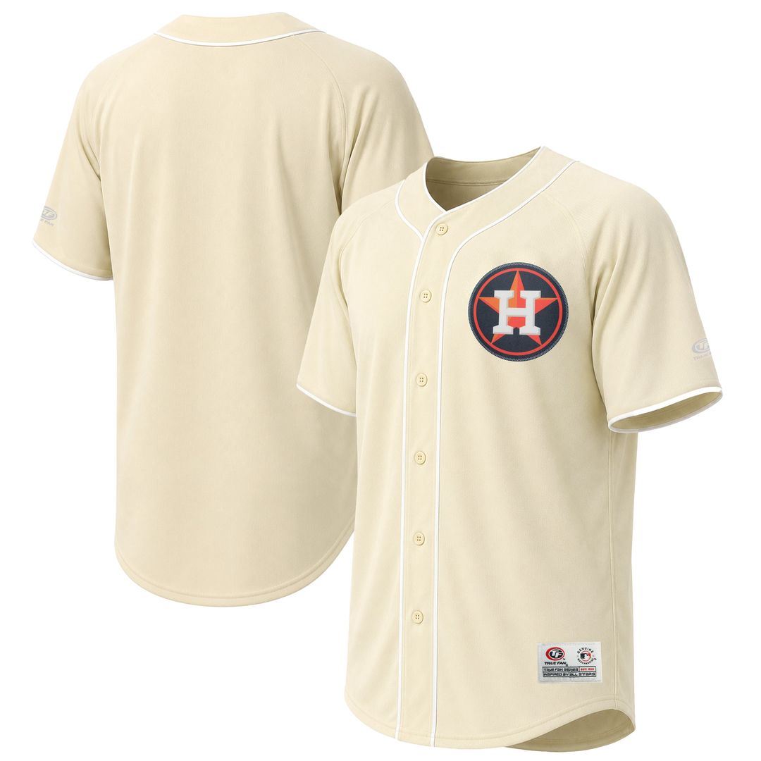 Houston Astros Stitches Cream Authentic MLB baseball jersey