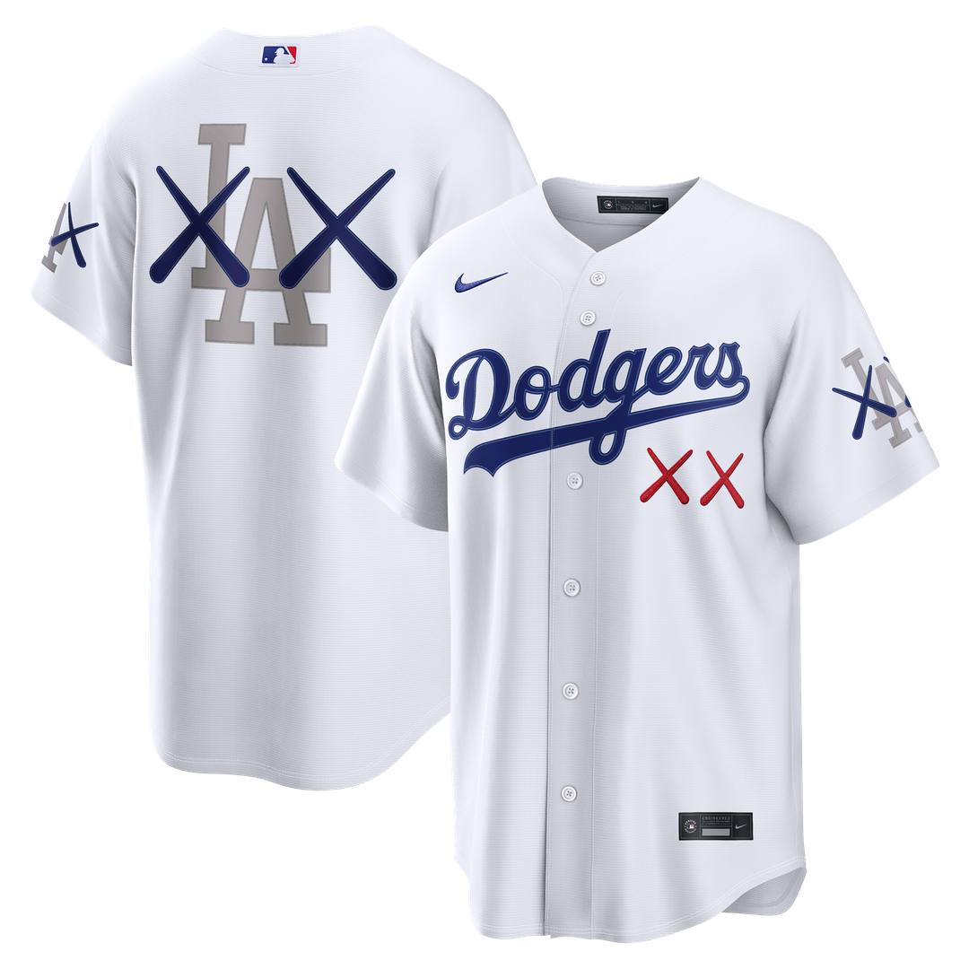 Los Angeles Dodgers Nike x KAWS White MLB baseball jersey