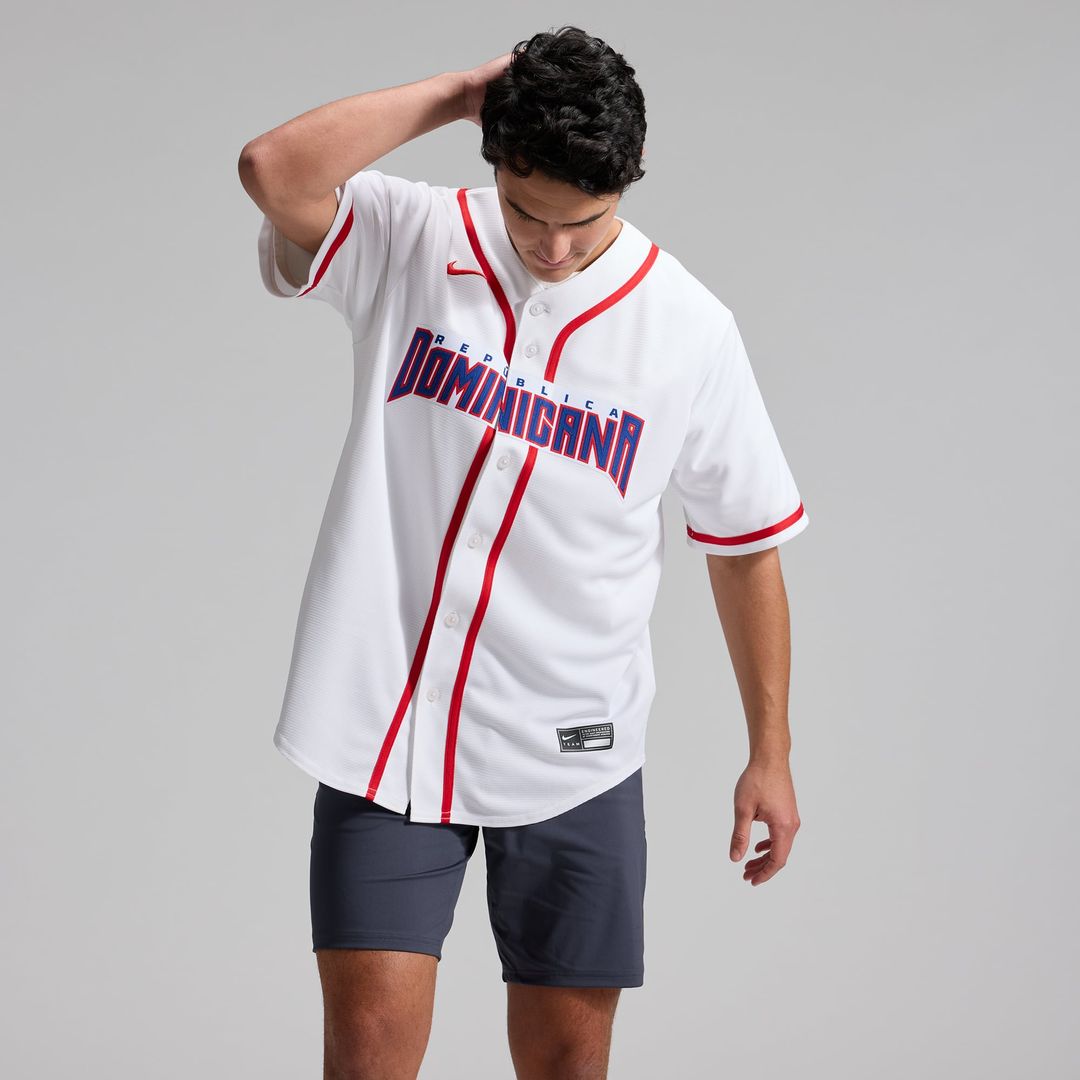 Dominican Republic Baseball Nike White MLB baseball jersey