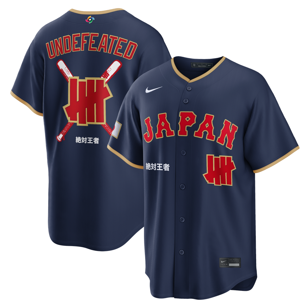 Japan Baseball Nike x Undefeated Navy MLB baseball jersey