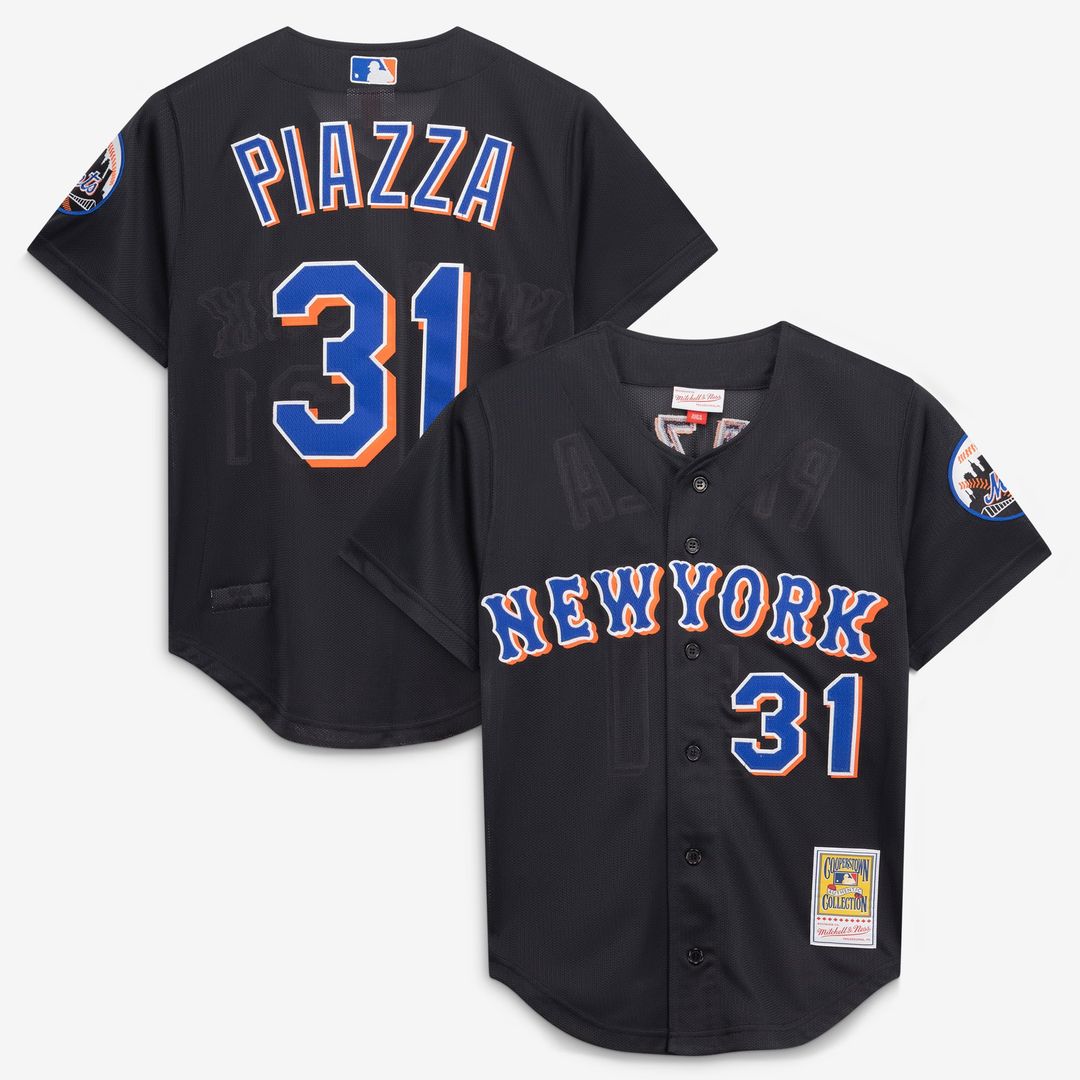 New York Mets Mitchell & Ness Black MLB baseball jersey