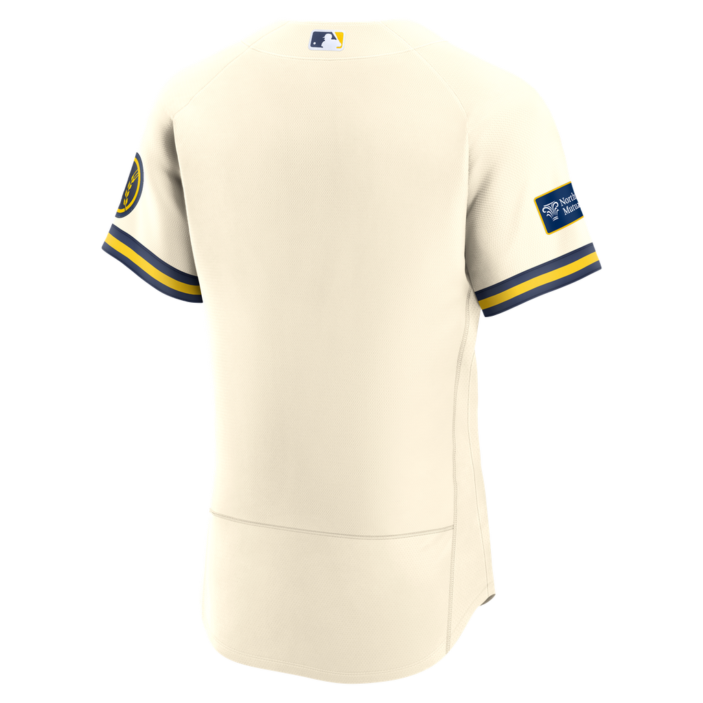 Milwaukee Brewers Nike Authentic Jersey Cream
