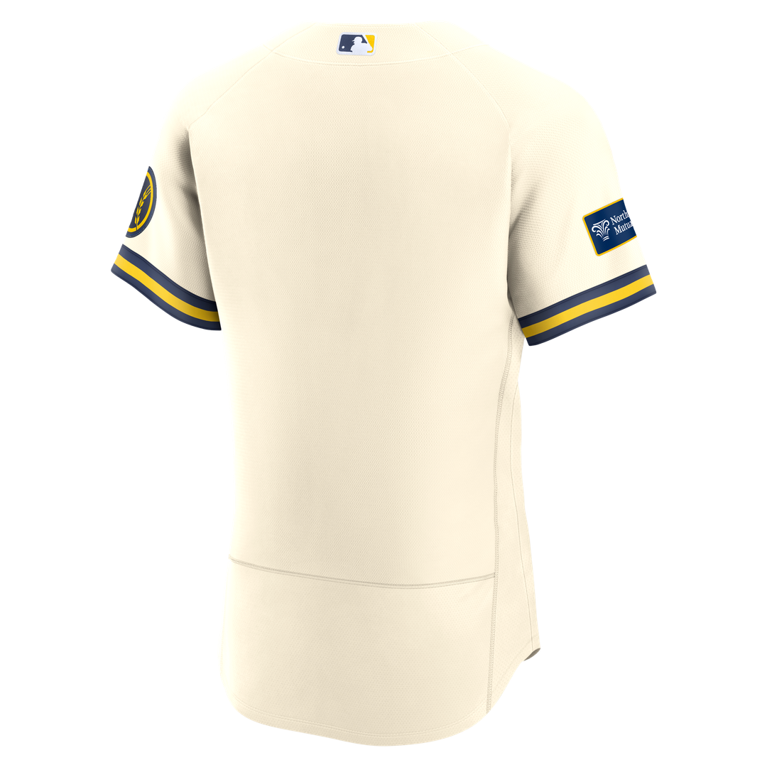 Milwaukee Brewers Nike Authentic Jersey Cream