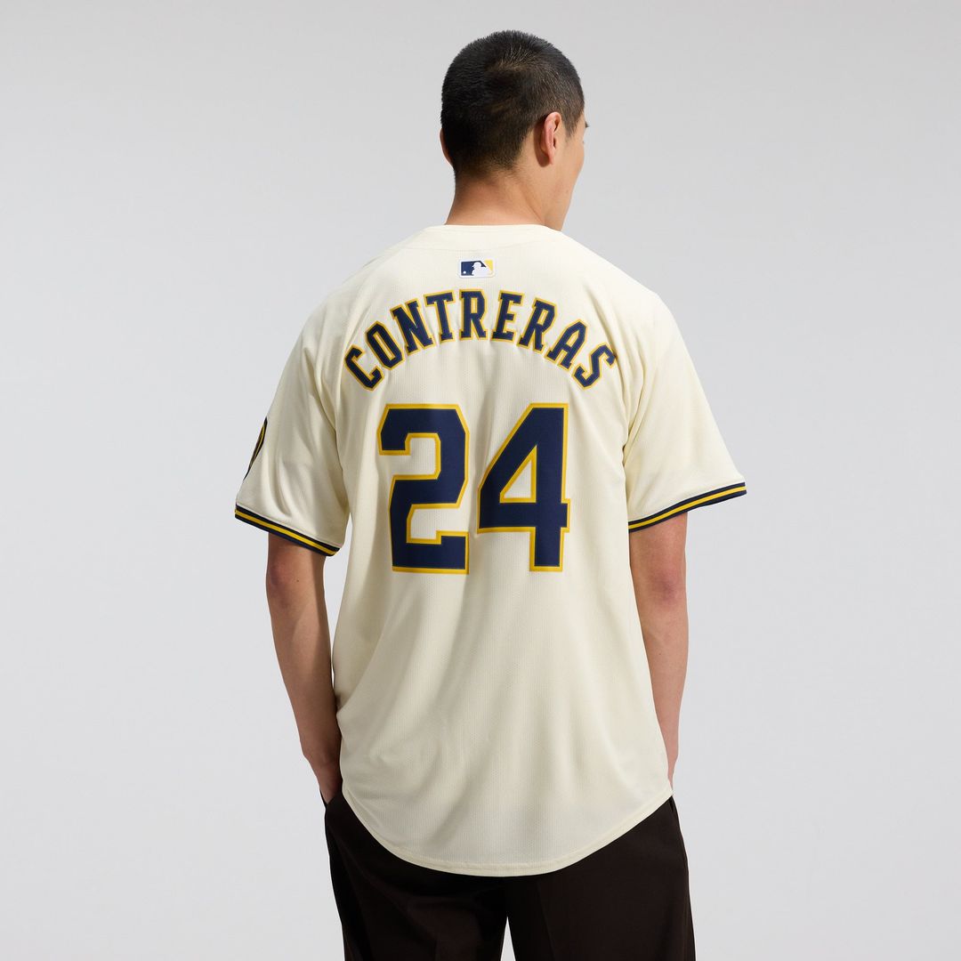Milwaukee Brewers Nike Authentic Jersey Cream