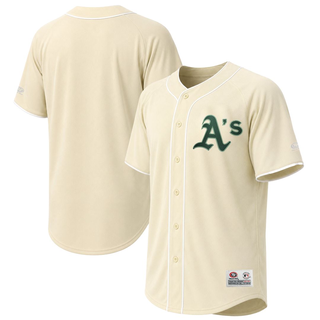 Athletics Stitches Cream Authentic MLB baseball jersey