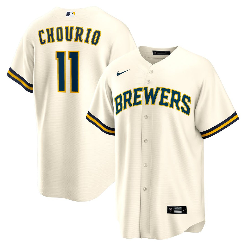 Milwaukee Brewers Nike Cream Replica MLB baseball jersey