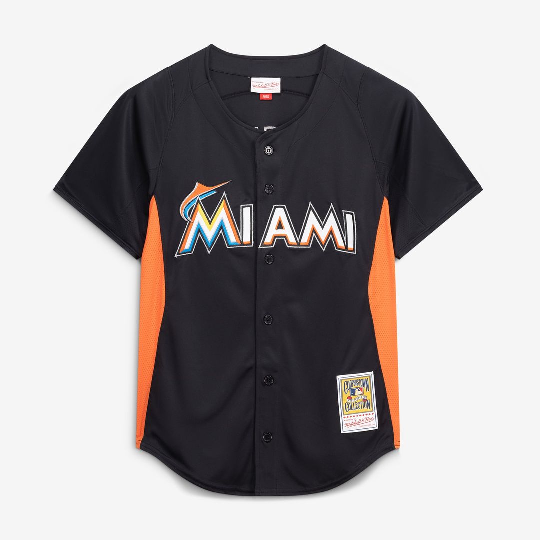 Miami Marlins Mitchell & Ness Authentic Jersey Black