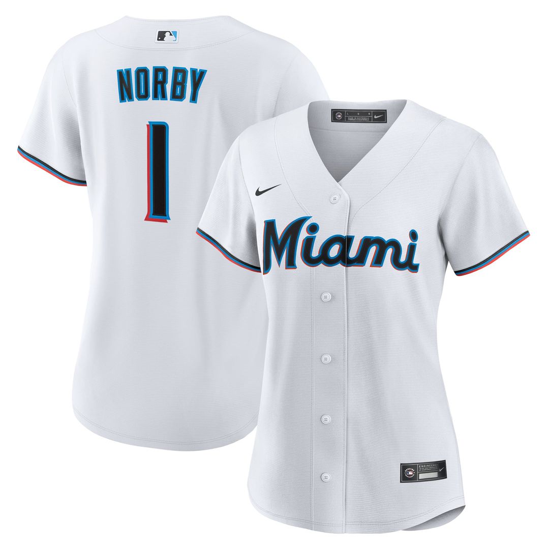 Miami Marlins Nike White Replica MLB baseball jersey