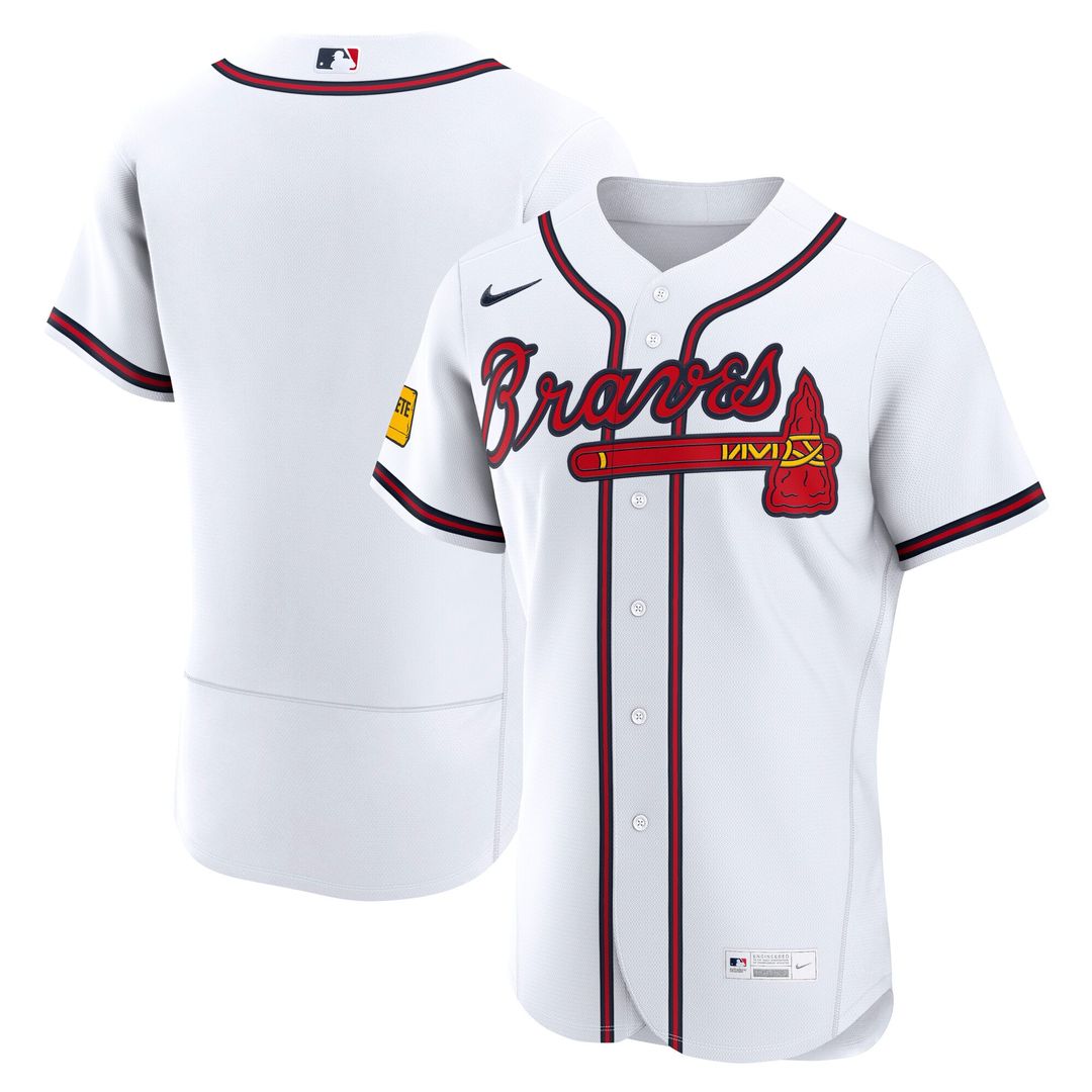 Atlanta Braves Nike White Authentic MLB baseball jersey